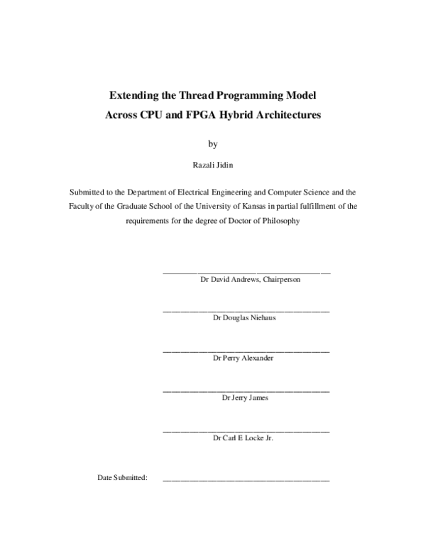 (PDF) Extending the thread programming model across cpu and fpga hybrid ...