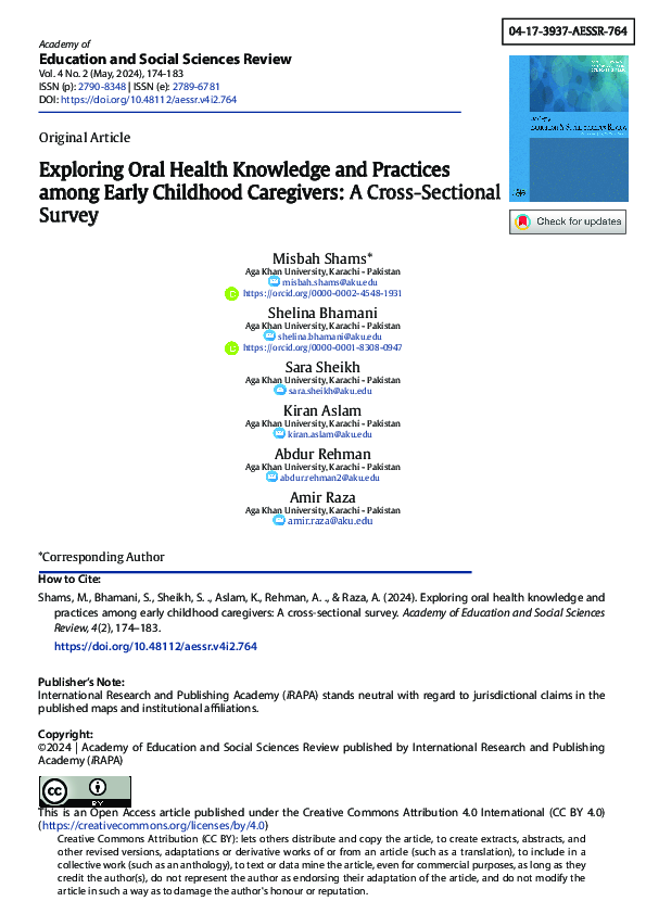 (PDF) Exploring Oral Health Knowledge and Practices among Early ...