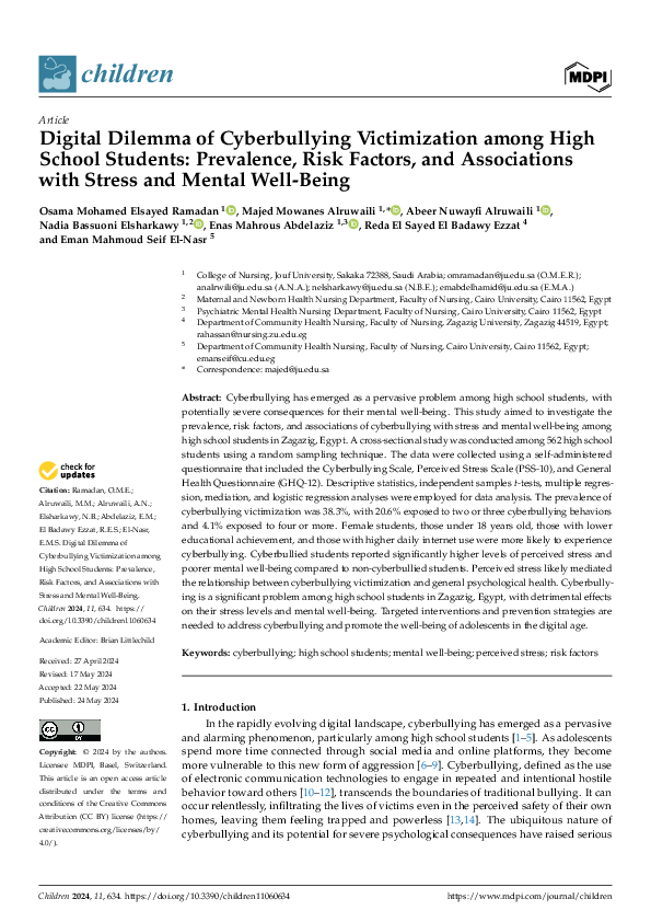 (PDF) Digital Dilemma of Cyberbullying Victimization among High School ...