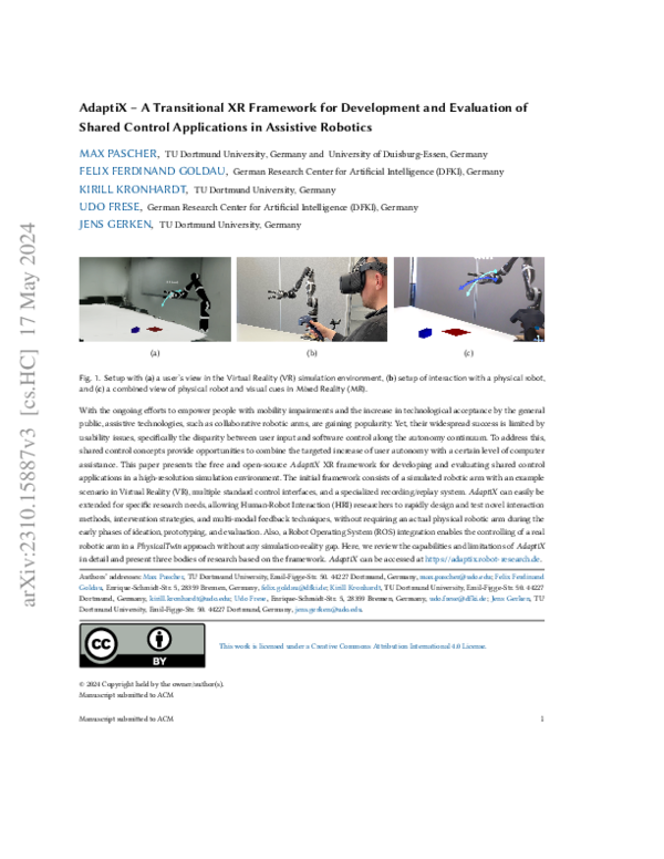 (PDF) AdaptiX -- A Transitional XR Framework for Development and ...