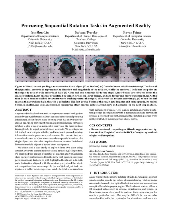 (PDF) Precueing Sequential Rotation Tasks in Augmented Reality