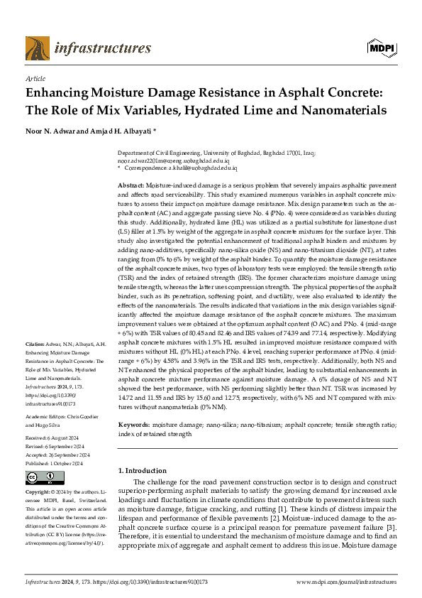 (PDF) Enhancing Moisture Damage Resistance in Asphalt Concrete: The ...