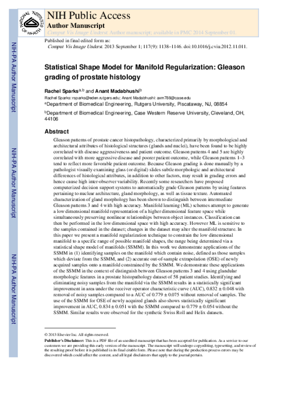 (PDF) Statistical shape model for manifold regularization: Gleason ...