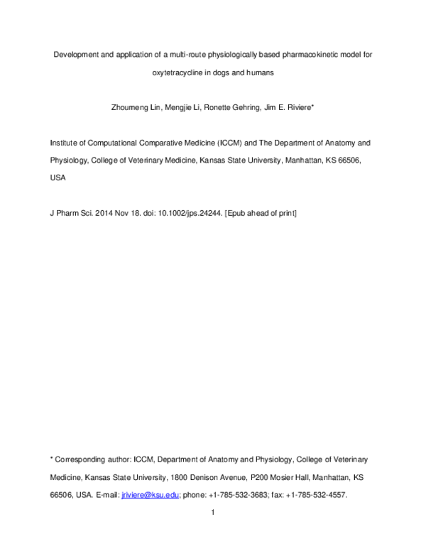 (PDF) Development and application of a multiroute physiologically based ...