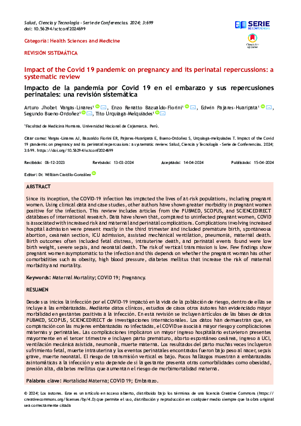 (PDF) Impact of the Covid 19 pandemic on pregnancy and its perinatal ...