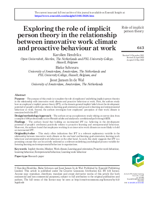 (PDF) Exploring the role of implicit person theory in the relationship ...