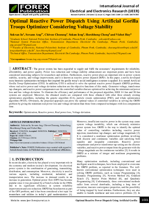 (PDF) Optimal Reactive Power Dispatch Using Artificial Gorilla Troops ...