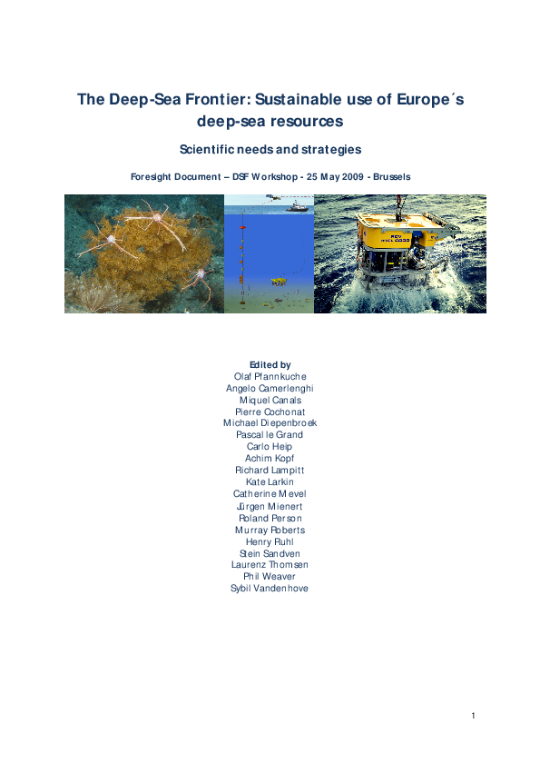 (PDF) The Deep-Sea Frontier: Sustainable use of Europes deep-sea resources