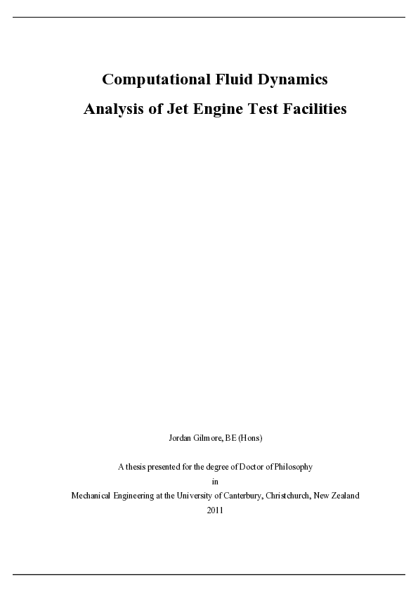 (PDF) Computational Fluid Dynamics Analysis of Jet Engine Test Facilities