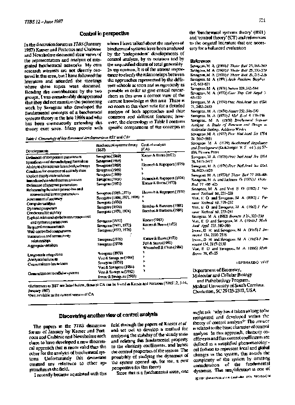 (PDF) Discovering another view of control analysis