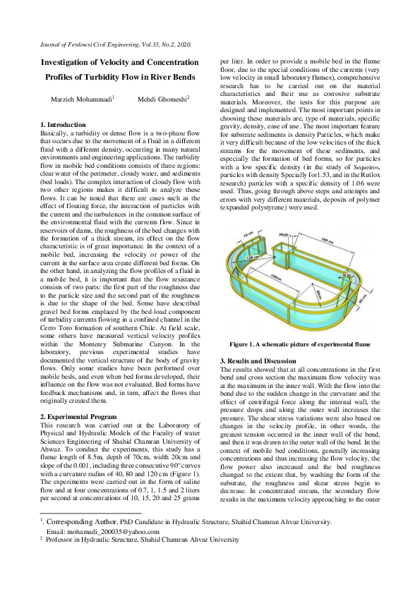 (PDF) Investigation of Velocity and Concentration Profiles of Turbidity ...