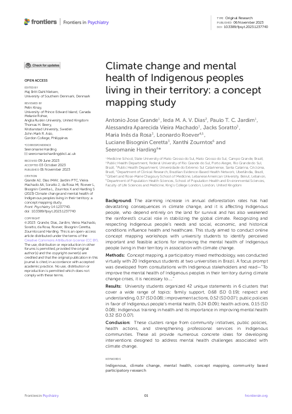 (PDF) Climate change and mental health of Indigenous peoples living in ...