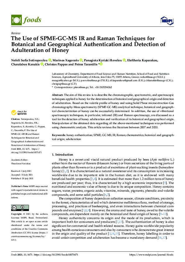 (PDF) The Use of SPME-GC-MS IR and Raman Techniques for Botanical and ...