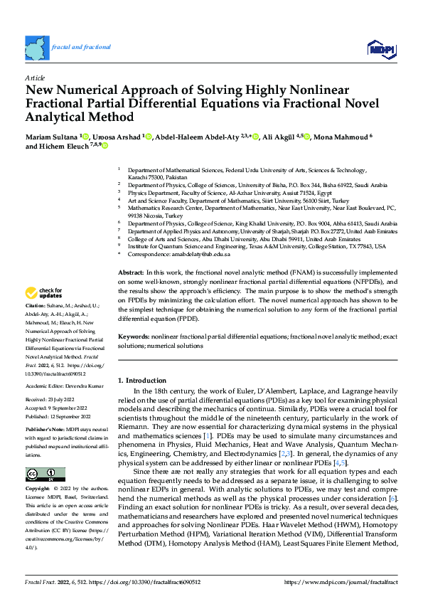 (PDF) New Numerical Approach of Solving Highly Nonlinear Fractional ...