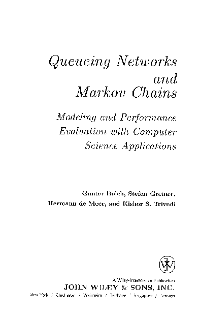(PDF) Queueing Networks and Markov Chains