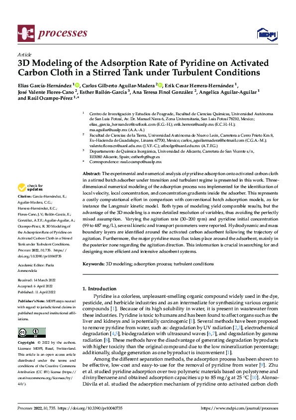 (PDF) 3D Modeling of the Adsorption Rate of Pyridine on Activated ...