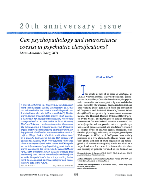(PDF) Can psychopathology and neuroscience coexist in psychiatric ...