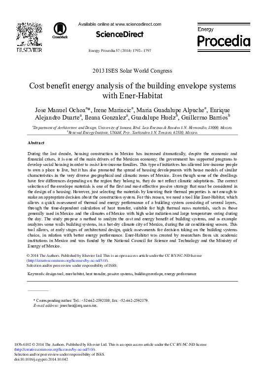 (PDF) Cost Benefit Energy Analysis of the Building Envelope Systems ...