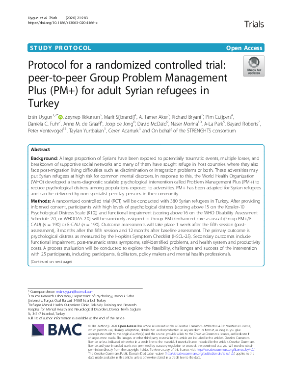 (PDF) Protocol for a Randomized Controlled Trial: Peer to Peer Group ...