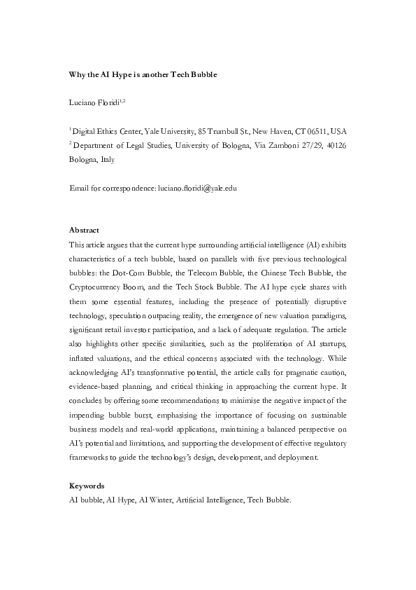 (PDF) Why the AI Hype is another Tech Bubble