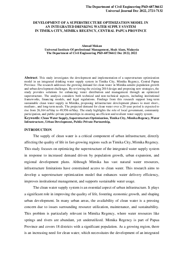 (PDF) DEVELOPMENT OF A SUPERSTRUCTURE OPTIMIZATION MODEL IN AN ...