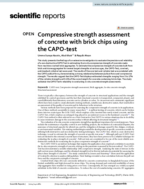 (PDF) Compressive strength assessment of concrete with brick chips ...