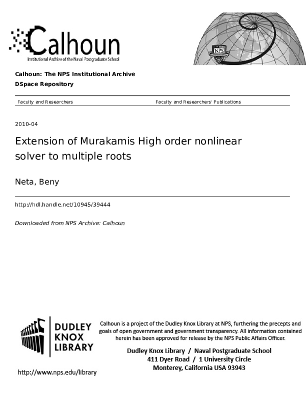  pdf extension of murakami s high order non linear solver to multiple