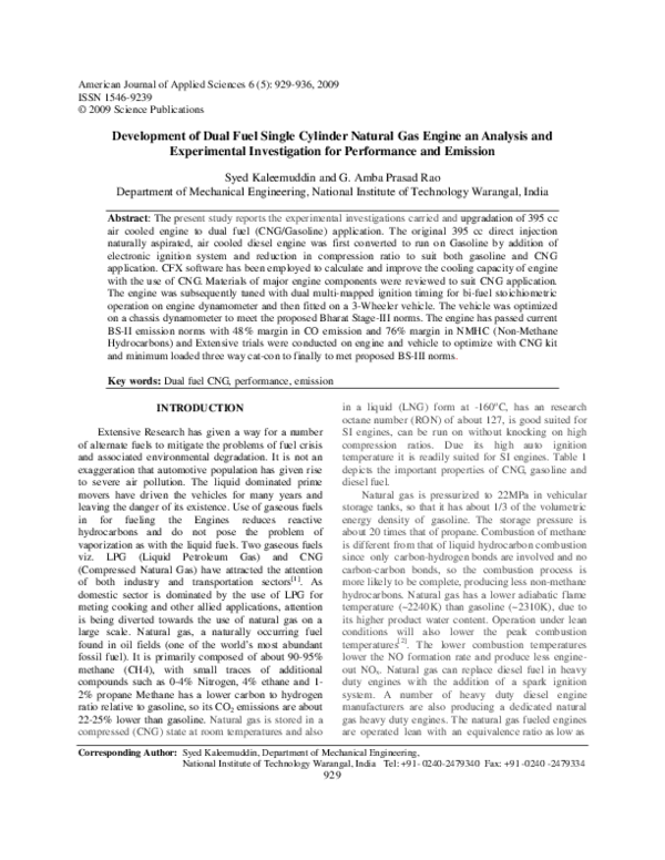 (PDF) Development of Dual Fuel Single Cylinder Natural Gas Engine an ...