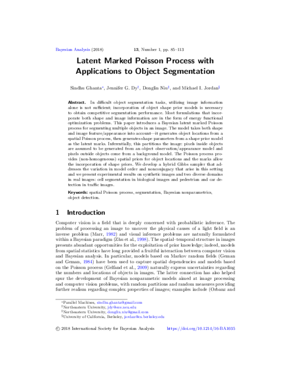 (PDF) Latent Marked Poisson Process with Applications to Object ...
