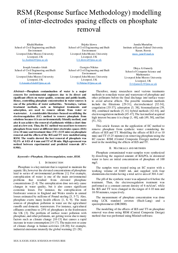 (PDF) RSM (Response Surface Methodology) Modelling of Inter-Electrodes ...