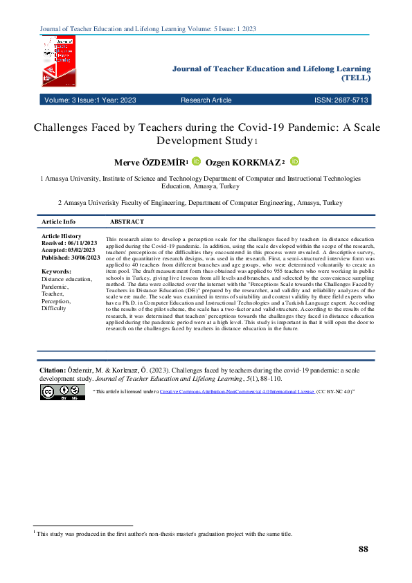 (PDF) Challenges Faced by Teachers during the Covid-19 Pandemic