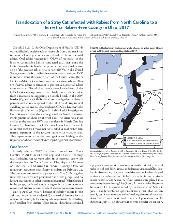 (PDF) Translocation of a Stray Cat Infected with Rabies from North ...