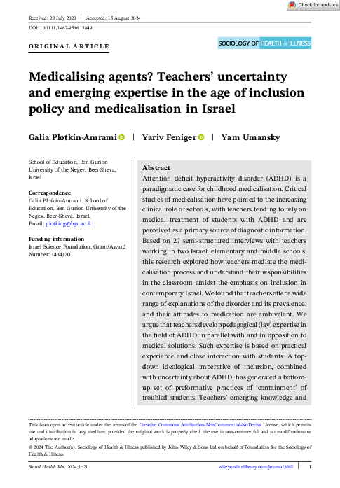 (PDF) Medicalising agents? Teachers' uncertainty and emerging expertise ...