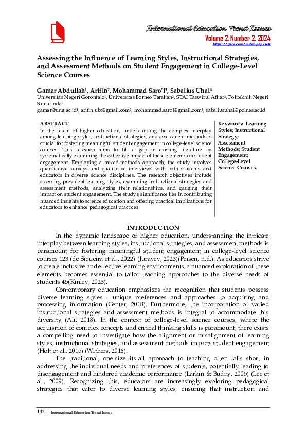 (PDF) Assessing the Influence of Learning Styles, Instructional ...