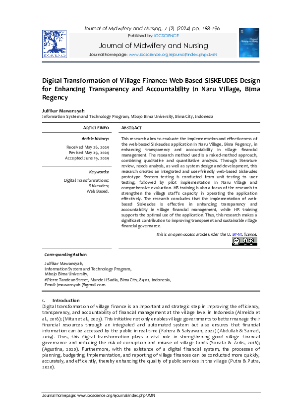 (PDF) Journal of Midwifery and Nursing