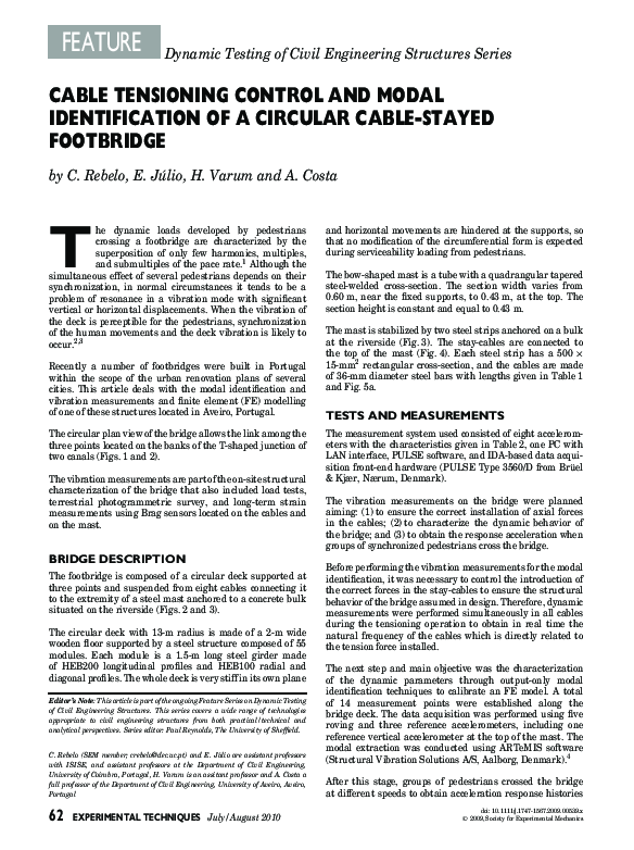 (PDF) Cable Tensioning Control and Modal Identification of a Circular ...