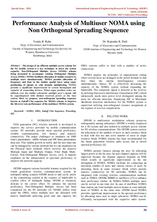 (PDF) Performance Analysis of Multiuser NOMA using Non Orthogonal ...