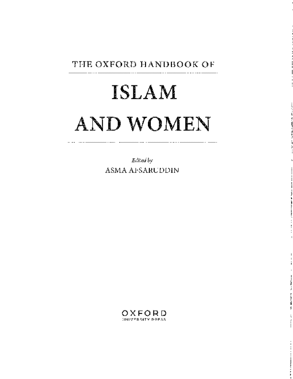 (PDF) A Afsaruddin Oxford Handbook of Islam and Women Introduction