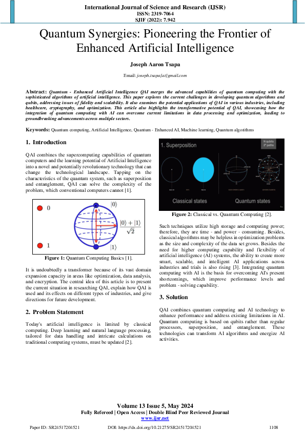 (PDF) Quantum Synergies: Pioneering the Frontier of Enhanced Artificial ...