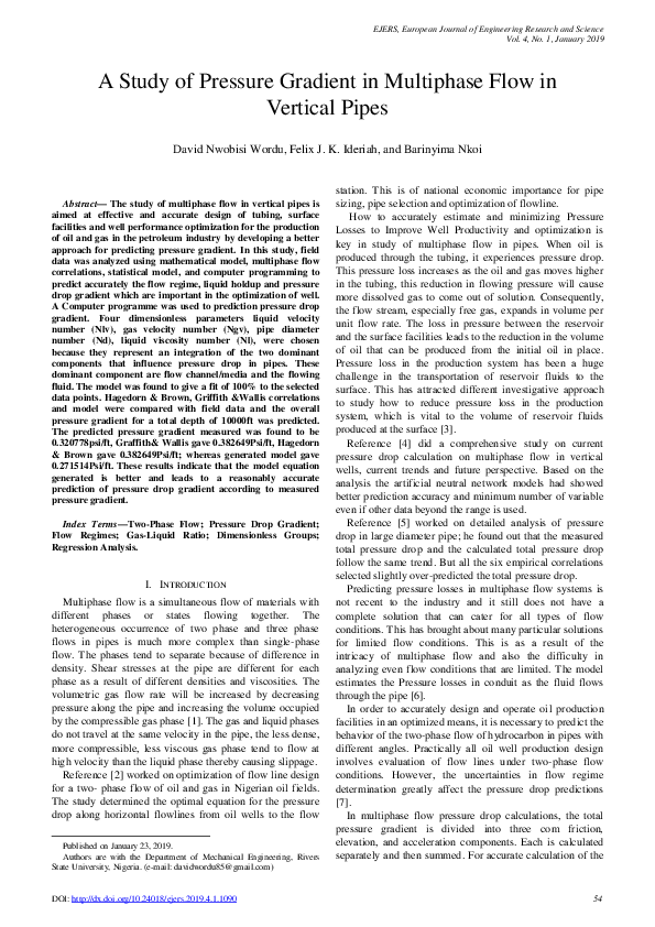 (PDF) Study of Pressure Gradient in Multiphase Flow in Vertical Pipes