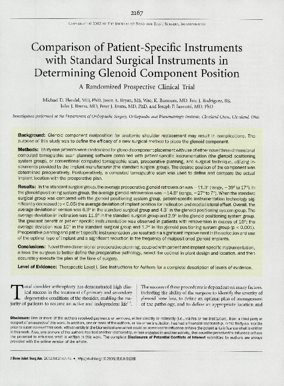 (PDF) Comparison of Patient-Specific Instruments with Standard Surgical ...