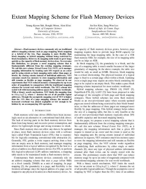 (PDF) Extent Mapping Scheme for Flash Memory Devices