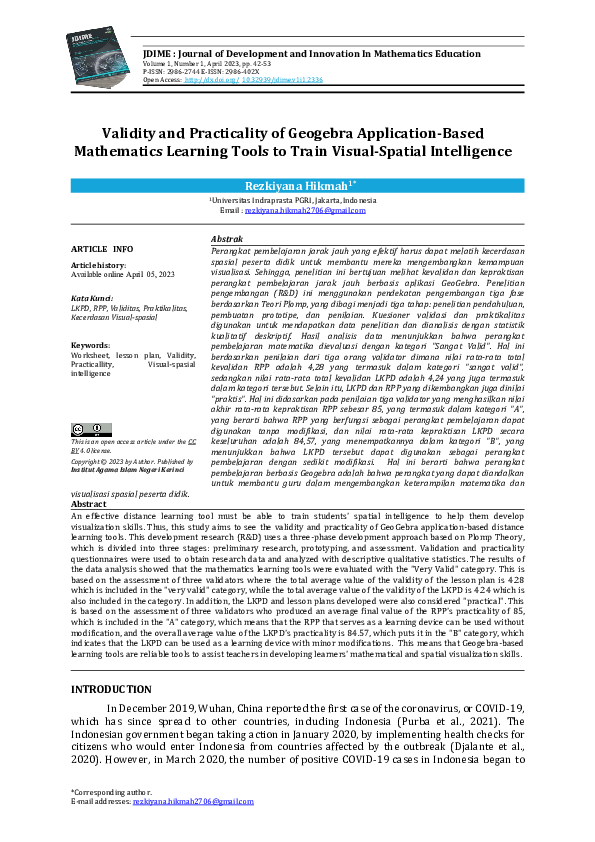 (PDF) Validity and Practicality of Geogebra Application-Based ...