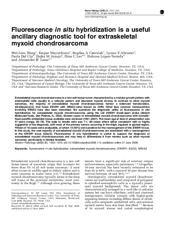(PDF) Fluorescence in situ hybridization is a useful ancillary ...