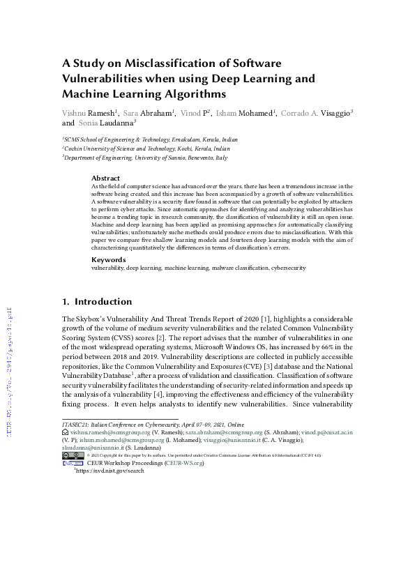 (PDF) A Study on Misclassification of Software Vulnerabilities when ...