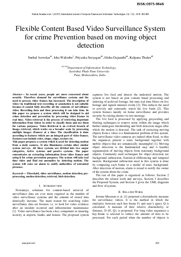 (PDF) Flexible Content Based Video Surveillance System for crime ...