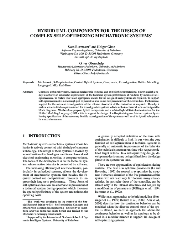 (PDF) Hybrid Uml Components for the Design of Complex Self-Optimizing ...