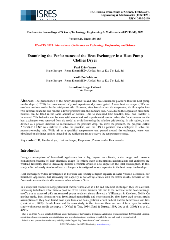 (PDF) Examining the Performance of the Heat Exchanger in a Heat Pump ...