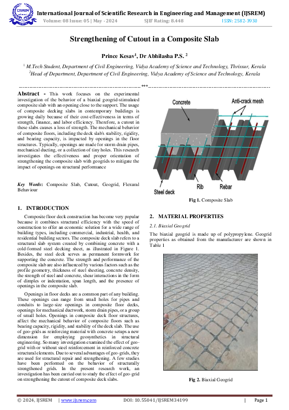 (PDF) Strengthening of Cutout in a Composite Slab