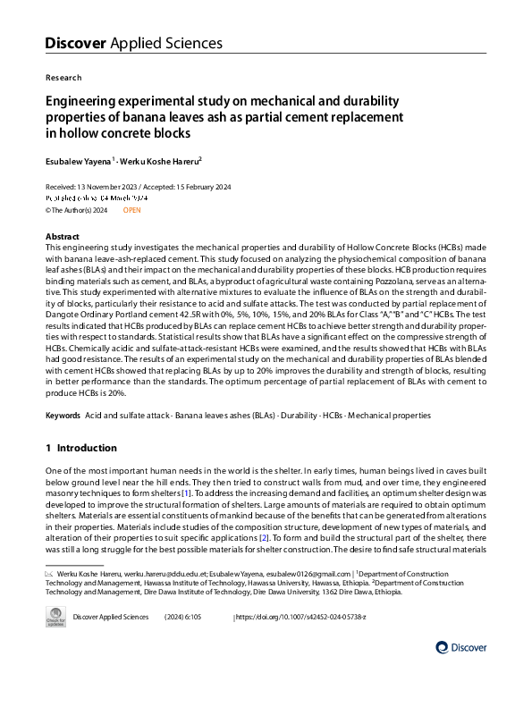 (PDF) Engineering experimental study on mechanical and durability ...